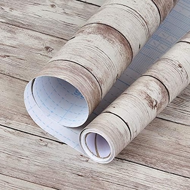 Mecpar Wood Wallpaper 17.71 In&times;118 In Wood Contact Paper Self Adhesive Removable Wallpaper Wood Plank Wallpaper Wood Peel And Stick Wallpaper Rustic Wood Wall Covering Wood Grain Contact Paper Roll