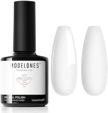 Modelones Gel Nail Polish, 1Pcs 15ml White Gel Nail Polish Soak Off White Gel Polish White Nail Polish Art Design For Women Girl Nail Lovers Gift Salon Diy Summer Gel Manicure