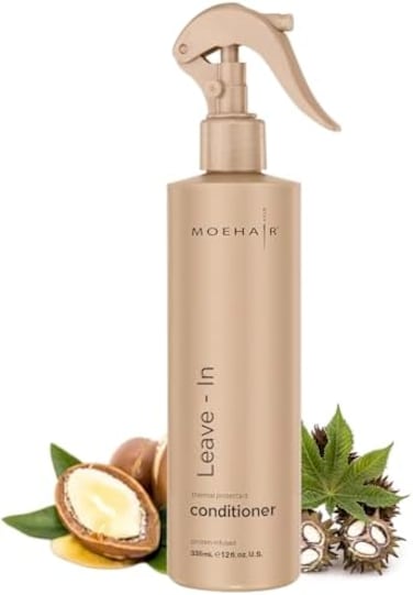 Moehair Leave-In Conditioner (12 Fl. Oz.), Infused With Proteins And Argan Oil, Curly Hair Detangler Spray For Women &amp; Men, Hair Softener, Breakage And Split End Repair, Sulfate And Paraben Free