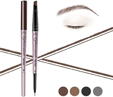 Double Ended Eyebrow Pencil, Waterproof Natural Brow Enhancing Pen, Long Lasting Eye Makeup, Pack Of 1, Dark Brown