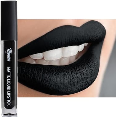 Mynena Black Long-Lasting Matte Liquid Lipstick, Intense Color, Smudge-Proof &amp; Waterproof, Comfortable, Hydrating Shea Butter, Vegan &amp; Cruelty-Free  Linda