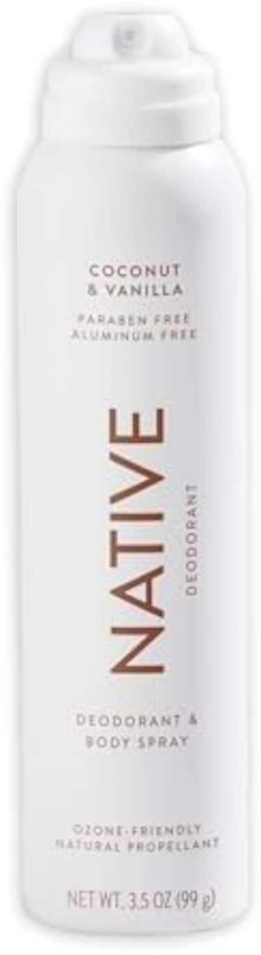 Native Deodorant Body Spray Coconut Vanilla Aluminum Paraben Free 3.5Oz