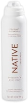 Native Deodorant Body Spray Coconut Vanilla Aluminum Paraben Free 3.5Oz