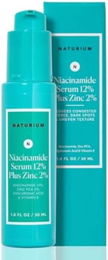 Niacinamide Serum 12% Plus Zinc 2% - 1Oz, Vitamin B3, Minimize Pores, Balance Oil Production, Wrinkles, Fine Lines, Hyaluronic Acid &amp; Vitamin E, Natr-10007