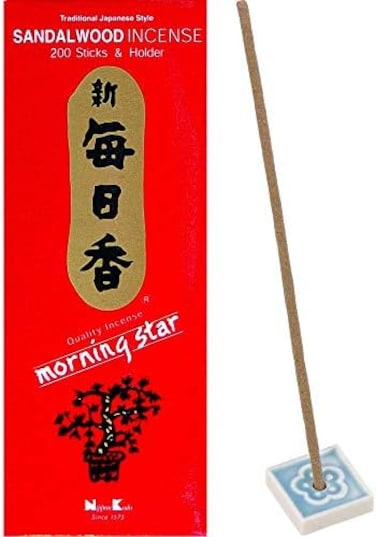 بخور خشب الصندل من نيبون كودو مورنينج ستار (200 عود وحامل) - 1