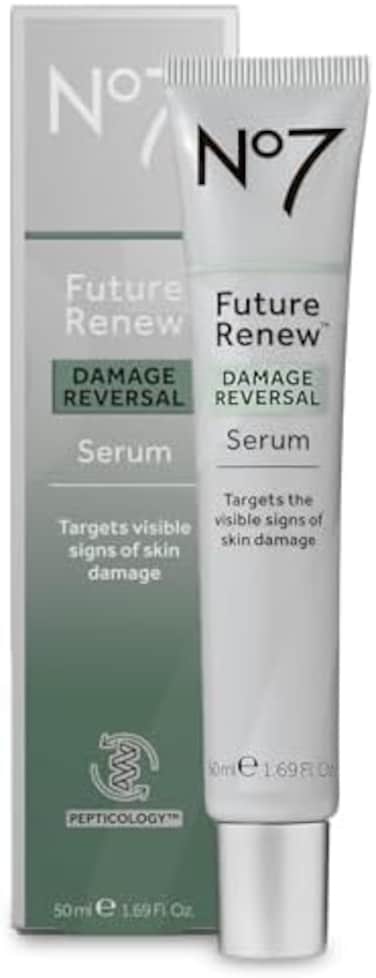 No7 Future Renew Damage Reversal Face Serum - Fast-Absorbing Peptide Serum To Help Visibly Reduce Fine Lines &amp; Wrinkles - Enriched With Hyaluronic Acid &amp; Niacinamide To Combat Dryness (1.69 Fl Oz)