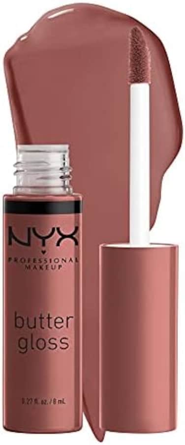 NYX Professional Makeup Butter Gloss Brown Sugar, Non-Sticky Lip Gloss - Spiked Toffee (Brown Mauve)