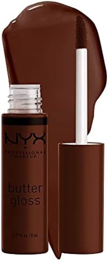 NYX Professional Makeup (Lava Cake) - NYX Professional Makeup Butter Gloss Brown Sugar, Non-Sticky Lip Gloss - Lava Cake (Rich Brown)