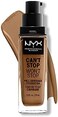 NYX Professional Makeup Can't Stop Won't Stop Full Coverage Foundation, Long Lasting, Waterproof, Vegan Formula, Matte Finish, Shade: Nutmeg