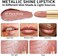 Metallic Shine Glitter Lipstick, Nude High Impact Lipcolor, Brown Soft And Ultra Hydrating, Long Lasting, Vegan &amp; Cruelty-Free, Full-Coverage Lip Color 4.3 G/0.15 Oz Pure Envy(07)