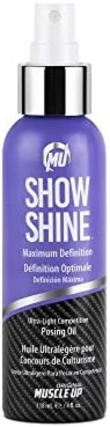 Show Shine، زيت الوضع الخفيف للغاية ذو الوضوح الأقصى، زيت المسرح، حدث اللياقة البدنية، عرض الأزياء، التقاط الصور، 4 أونصة.