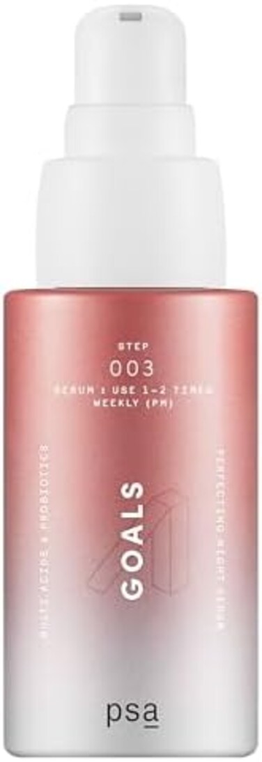 Psa Goals Multi Acids &amp; Probiotics Perfecting Night Serum: Exfoliating Night Serum With Glycolic, Lactic, Pyruvic, Bha &amp; Pha, Niacinamide, Probiotics. 30ml/1 Oz