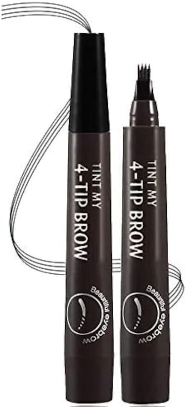 Eyebrow Pen, Microblading Eyebrows, 4 Points Eyebrow Pencil, Creates Lasting Makeup Professional Natural Looking Eyebrows, Cover Sparse Areas, Daily Waterproof Eyebrow Pen