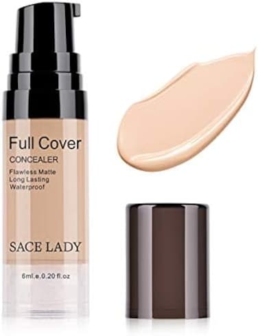 Pro Full Cover Liquid Concealer, Waterproof Smooth Matte Flawless Finish Creamy Concealer Foundation For Eye Dark Circles Spot Concealer Makeup, Size:6ml/0.20Fl Oz, Natural