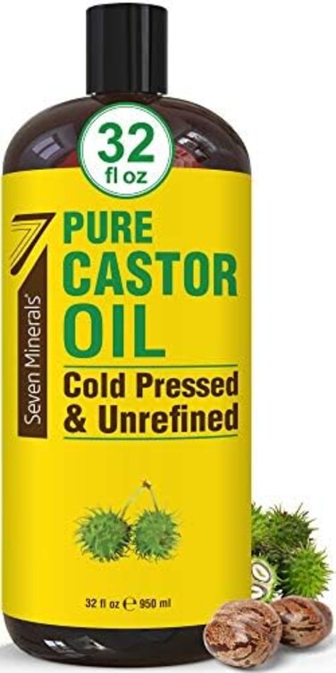 Seven Minerals Pure Cold Pressed Castor Oil (32Fl. Oz)