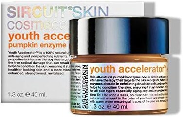 مسرع شباب البشرة من سيركيت + مقشر إنزيم اليقطين - مقشر لطيف للوجه مع حمض اللاكتيك ومستخلص اليقطين وحمض الجلوكونيك - قناع تقشير الوجه يدعم البشرة الصحية (1.3 أونصة)