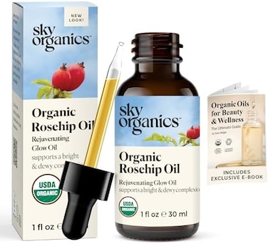 Organic Rosehip Oil By Sky Organics (30ml) Cold-Pressed Rosehip Seed Oil, Anti-Aging Face Oil, Antioxidant Face Oil, 100% Pure Anti-Aging Rosehip Seed Oil For Radiant Skin, Hair And Acne