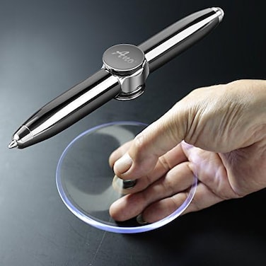 Fidget Spinning Pen With LED Light To Help Adhd Stress Reducer Ballpoint Pen Gift Pen Anti Anxiety With Gift Box Color Brown (Fs702)