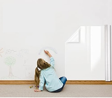 Clear Wall Protector Contact Paper Electrostatic Adsorption Removable Kids To Write Board Dry Erase Kitchen Waterproof Backsplash Heat Resistant Transparent Sticker Wallpaper (15.7X197 Inches)