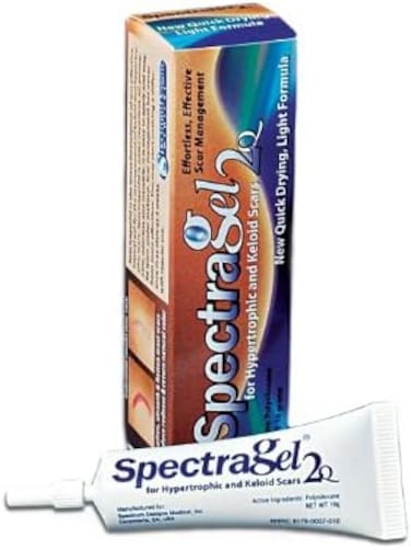 Spectragel 2Q Silicone Scar Gel, 10 Gram Tube, Light Silicone Formula For Raised Scars On The Face