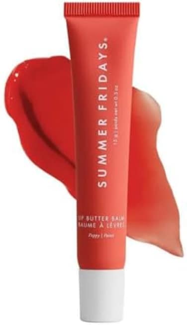 مرطب الشفاه سمر فرايديز - قناع الشفاه المرطب ومرطب الشفاه للحصول على ترطيب فوري ولمعان وترطيب - العناية بالشفاه الشفافة والمهدئة - الخشخاش (0.5 أونصة)