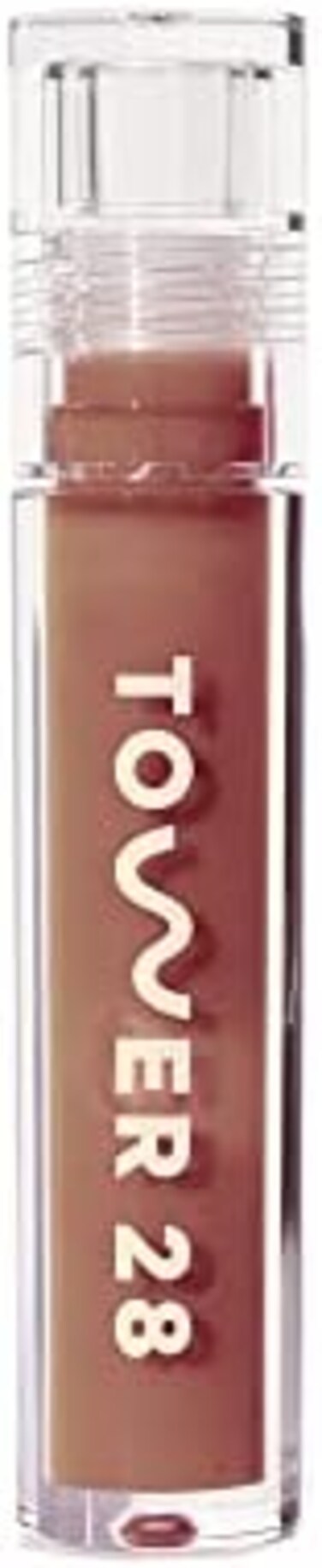 Tower 28 Shineon Milky Lip Jelly, Almond, Non-Sticky, Hydrating Vegan Lip Gloss In Milky Chocolate, Apricot And Raspberry Seed Oil, Moisturizing, Clean, Cruelty Free