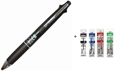Uni Jetstream 0.5 mm Ballpoint Multi Pen And 0.5 mm Pencil Black Body (Msxe510005.24) + Refill 4 Color Set (Black, Blue, Red, Green) Sxr-80-05 0.5mm