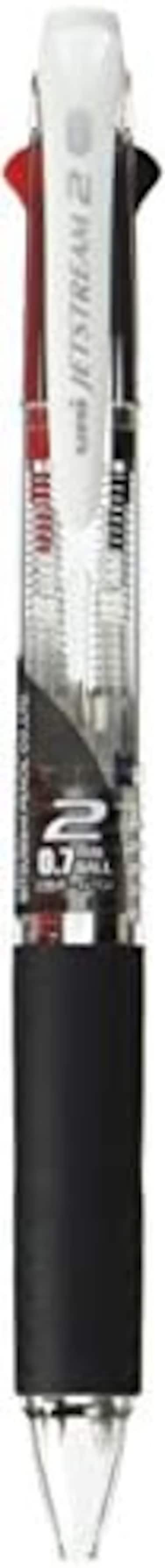 قلم حبر جاف يوني جيت ستريم 2 لون أسود، حبر أحمر 0.7 مم، شفاف (Sxe230007.T)