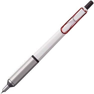 قلم حبر جاف زيتي 0.28 مم من Uni Jetstream Edge، جسم أبيض وأحمر (Sxn100328W.15)، أسود