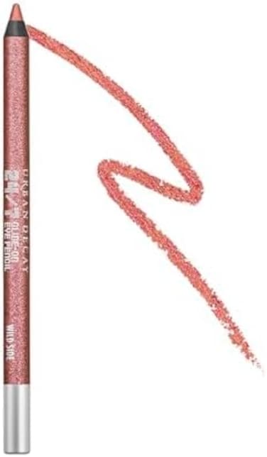 قلم تحديد عيون مقاوم للماء 24/7 من Urban Decay (الجانب البري - وردي نحاسي معدني)، مقاوم للتلطخ، مقاوم للنقل، محدد عيون ملون طويل الأمد، فيتامين E مرطب، 0.04 أونصة