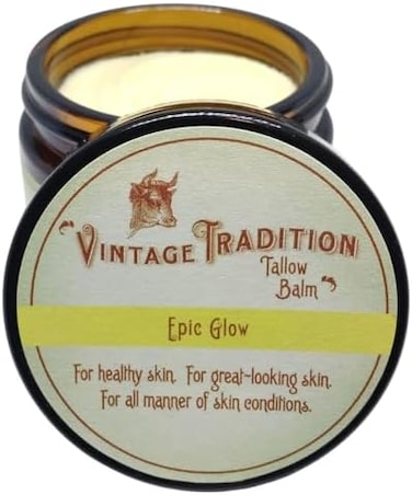 Epic Glow Beef Tallow Balm &ndash; Glow Boosting Moisturizer With Lavender Oil, Myrrh Oil, Manuka Face Oil, And Fish Oils &ndash; Beef Tallow For Skin Care From Head To Toe, 2 Fl. Oz.