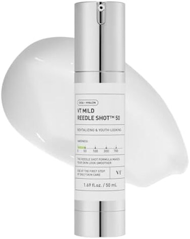 Vt Cosmetics Mild Reedle Shot 50, Day &amp; Night Repairing Essence For Dull, Tired Skin 1.69Fl Oz(50ml)