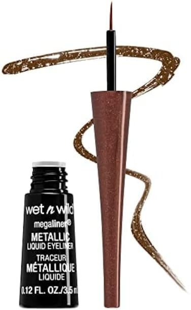 محدد العيون السائل ميجالاينر من ويت ان وايلد - ميتاليك، بني معدني