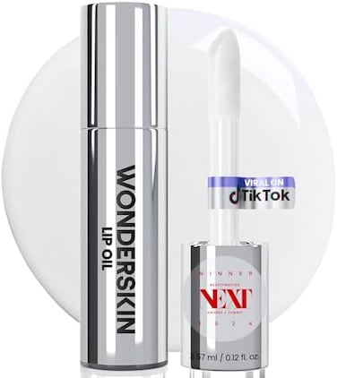 زيت الشفاه وندرسكين - زيت مصل إعادة تأهيل الشفاه، زيت الشفاه الشفاف المرطب للشفاه الجافة - زيت ملمع الشفاه الطبيعي والنباتي وغير اللزج