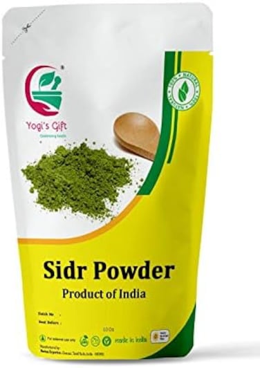 هدية يوغي - مسحوق أوراق السدر الصحي الاحتفالي، عضوي 10 أونصة (283 جم)، منظف وبلسم عشبي طبيعي للشعر، يجدد بصيلات الشعر، مسحوق للعناية بالشعر