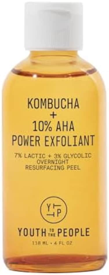 Youth To The People Kombucha + 11% Aha Exfoliation Power Toner - Vegan Glycolic Acid + Lactic Acid Facial Toner - Minimize Appearance Of Pores For Smooth Texture - Kombucha Skincare, Clean Beauty(4Oz)