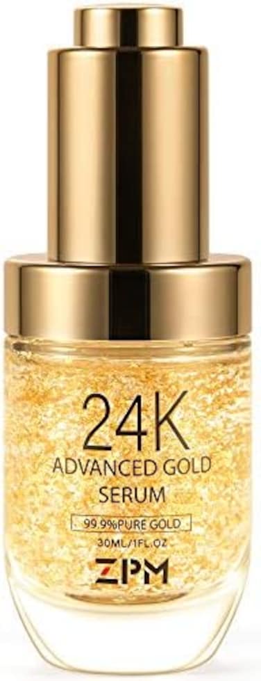 24K Gold Anti Aging Face Serum Moisturizer Enriched With Vitamin C Serum, Hyaluronic Acid, Vitamin E Cream For Day And Night Wrinkle Reduction, Re-Activate Skin Youth (1Fl.Oz)