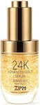 24K Gold Anti Aging Face Serum Moisturizer Enriched With Vitamin C Serum, Hyaluronic Acid, Vitamin E Cream For Day And Night Wrinkle Reduction, Re-Activate Skin Youth (1Fl.Oz)
