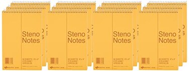 Rediform National Brand Steno Notebook With Brown Board Cover, Green Eye-Ease Paper, Gregg Ruled, 6" X 9", 12 Notebooks With 60 Sheets Each (36646-12)