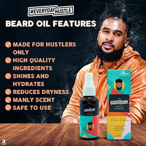 زيت اللحية الفاخر للرجال #Everydayhustle - 50 مل، أنواع اللحية السوداء والمختلطة للرجال - زجاجة رذاذ، ترطيب ولمعان
