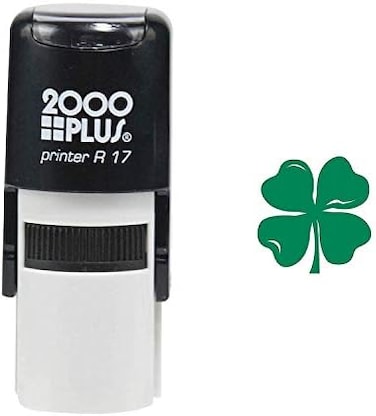 2000 بالإضافة إلى عيد القديس باتريك أربع أوراق البرسيم ختم مطاطي للمعلم بالحبر الذاتي - حبر أخضر