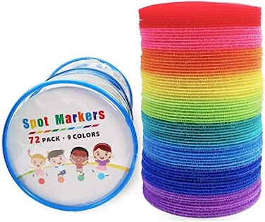 Carpet Spots Markers, Sit Circles Spot Dots For Teachers And Kids, 4 Inch 72 Pack, Flexible Floor Classroom Seating Rug Mats For Preschool Kindergarten Organization