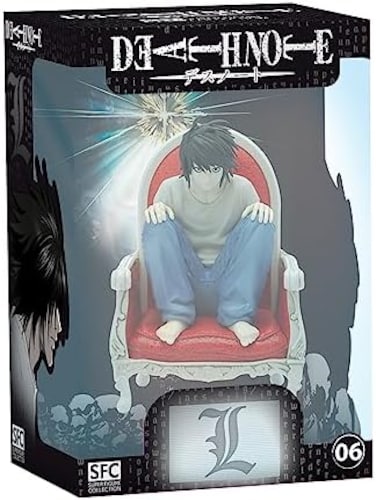 تمثال Abystyle Studio Death Note Detective L SFC من مادة PVC القابلة للتجميع مقاس 5.5 بوصة تمثال طويل القامة تمثال أنيمي مانغا هدية ديكور غرفة المنزل والمكتب