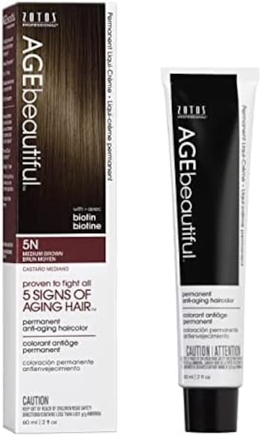 5N Medium Brown Permanent Liqui-Creme Hair Colour - 100% Gray Coverage, Anti-Aging, Ammonia Free