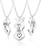 Fanqiejiang 3Pcs Stainless Steel Mother Daughter Pendant Necklace - Mom Big Sister Little Sister (Necklace) (Necklace)