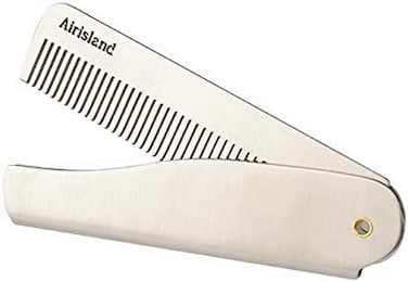 Folding Beard Comb Stainless Steel Edc Wallet Comb Pocket Comb Anti-Static Hair Comb Bread Mustache Comb For Man