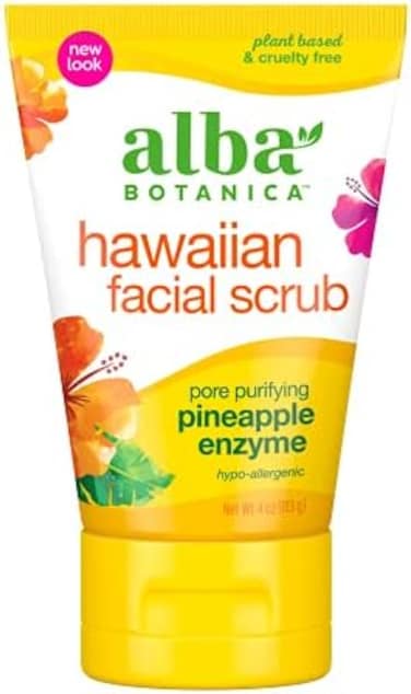 Alba Botanica, Natural Hawaiian Facial Scrub, Pineapple Enzyme, 4 Oz (113 G)