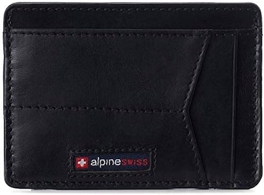 Alpine Swiss Men's Rfid Minimalist Oliver Front Pocket Wallet Leather York Collection