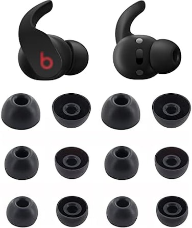 Alxcd Eartips Compatible With Beats Fit Pro, S/M/L 3 Sizes 6 Pairs Soft Silicon Earbuds Tips Replacement Ear Tips, Compatible With Beats Fit Pro, 6 Pairs Black