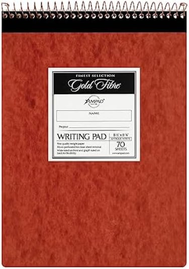 وسادة Ampad Gold Fiber Retro، قاعدة عريضة، 8-1/2 X 11-3/4، عاجي عتيق، 70 ورقة/وسادة (20-008R)